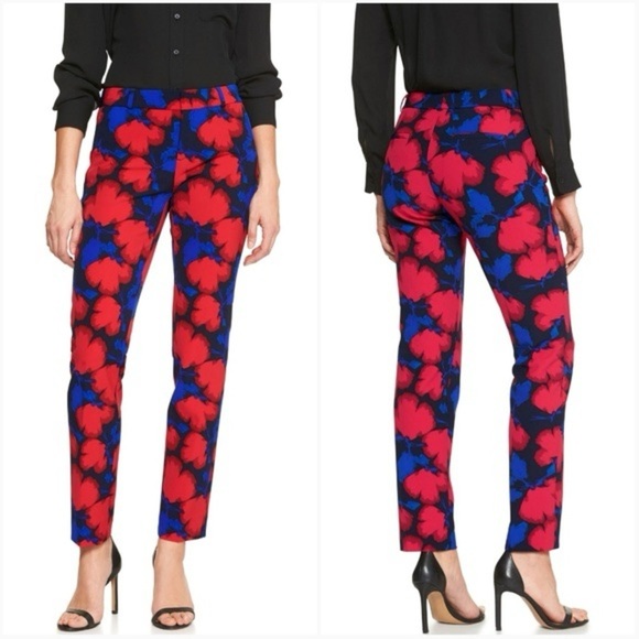 Banana Republic women’s Avery floral pants size 6 sateen slim - Picture 1 of 14